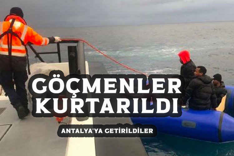 Kaş açıklarında imdat isteyen göçmenler Antalya'da