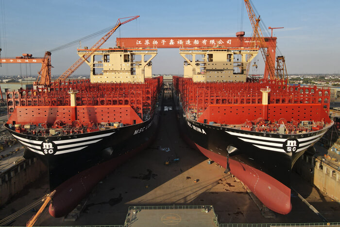 MSC Çin'de Yaptırdığı En Büyük Konteyner Gemilerini Denize İndirdi