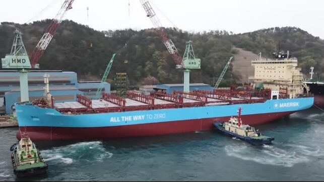 İlk Metanol Yakıtlı Konteyner Gemisi Kore'de Yüzdü (Video)