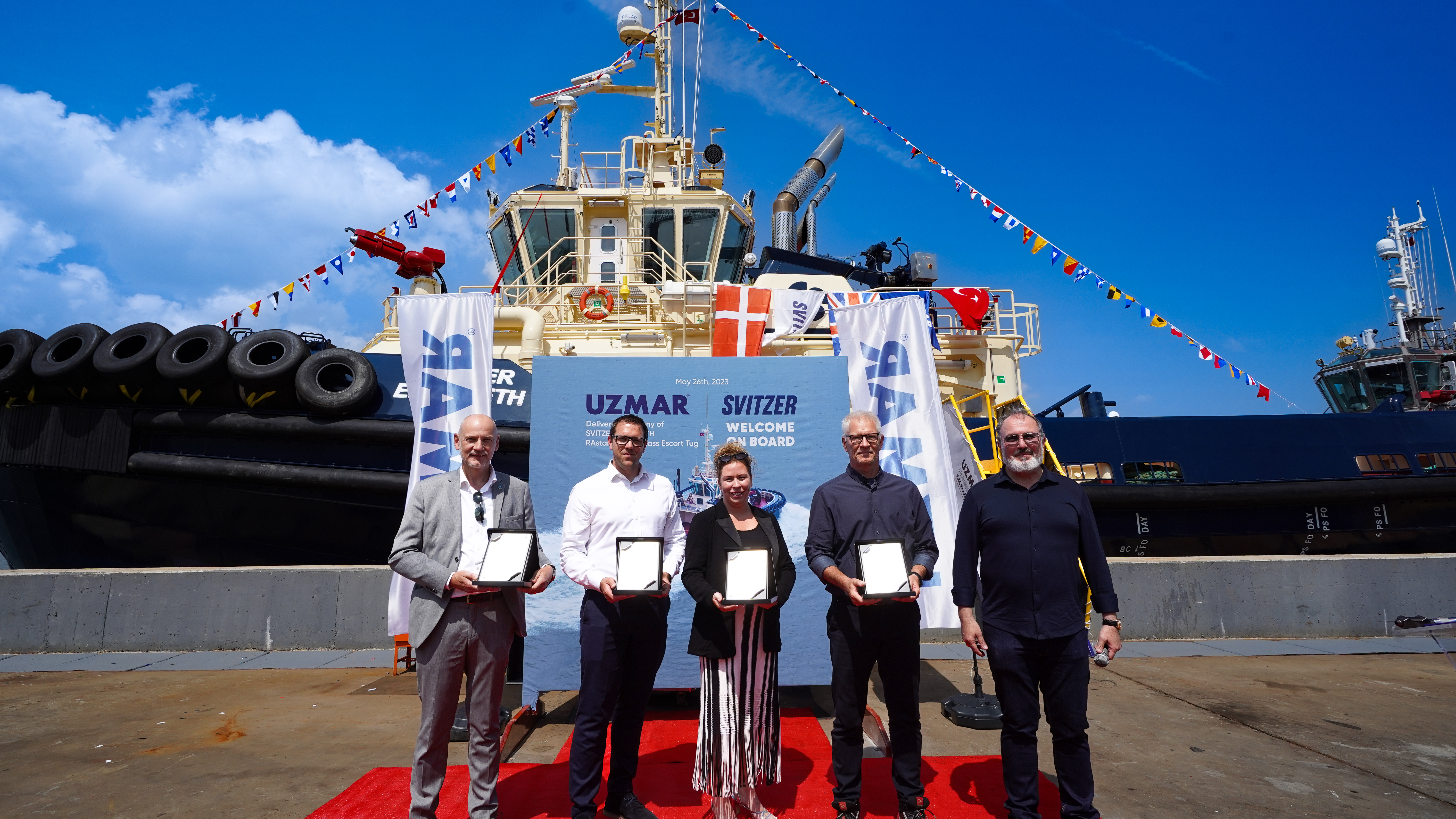 UZMAR Tersanesi SVITZER için inşa ettiği ‘SVITZER Elizabeth’ römorkörünü törenle teslim etti