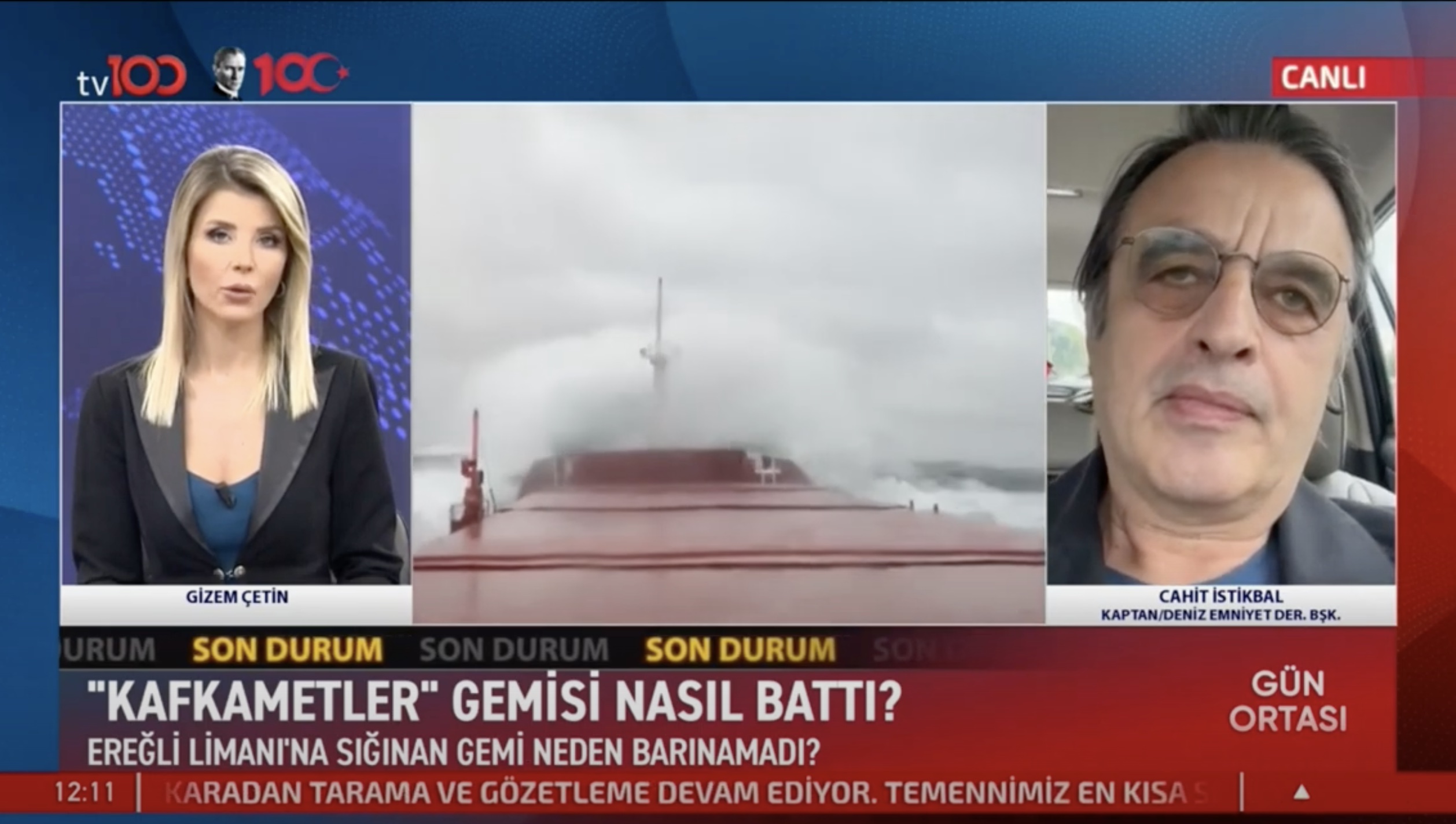 Kafkametler kazasının ardından Kaptan Cahit İstikbal, TV100'e Açıklamalarda Bulundu