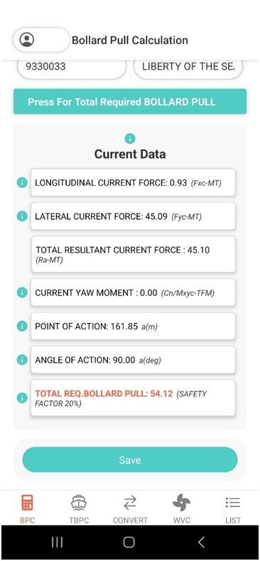 Bollard Pull Calculator