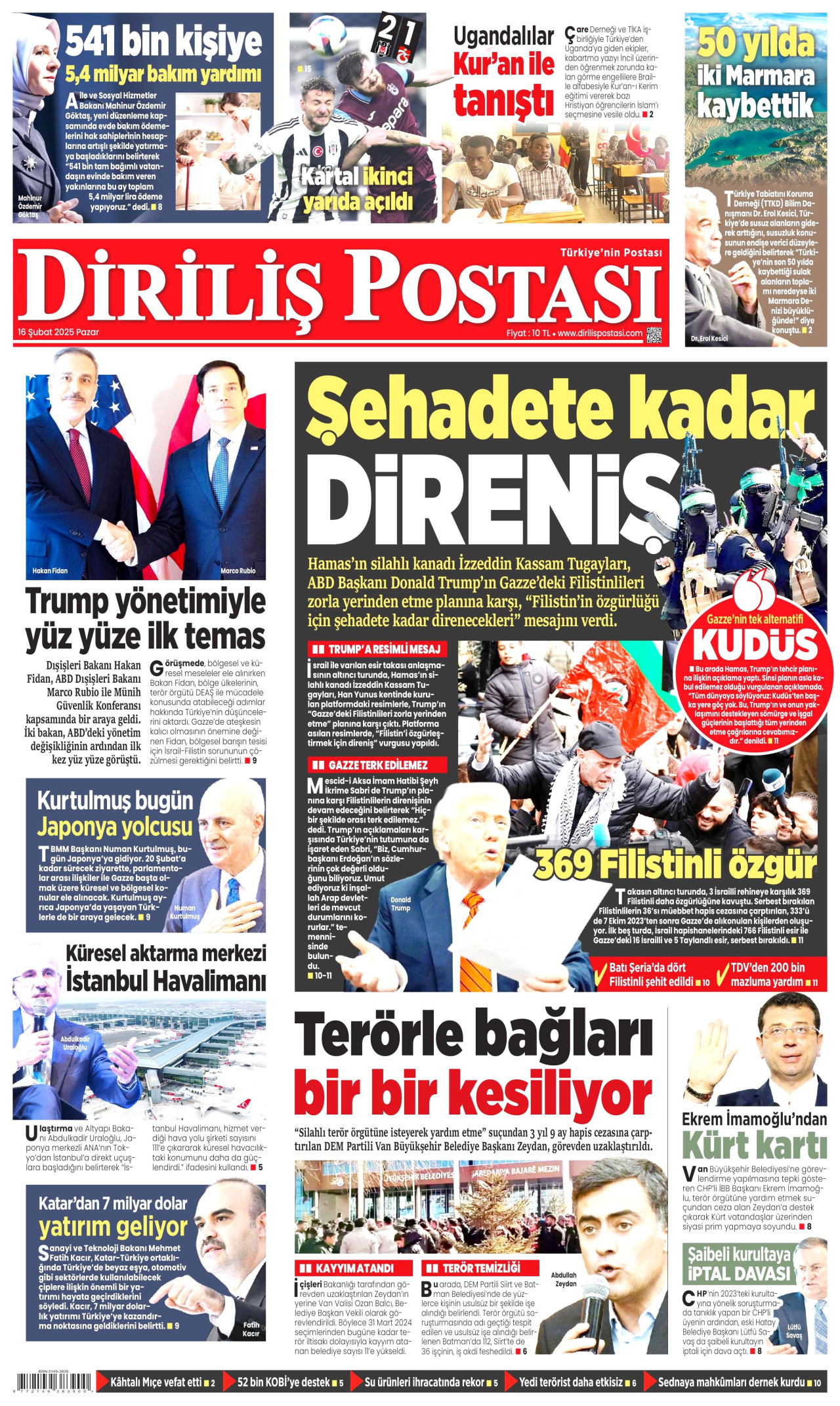 DİRİLİŞ POSTASI Gazete Manşeti