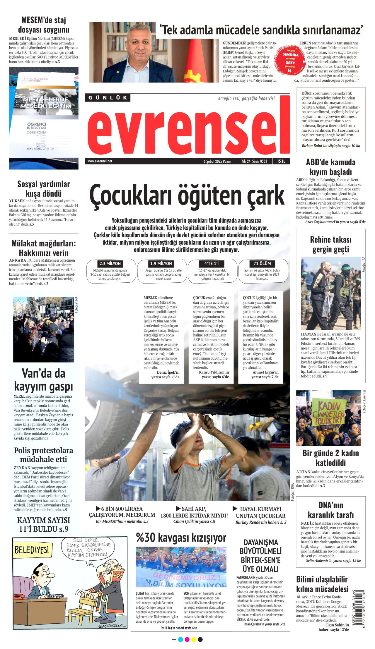 EVRENSEL Gazete Manşeti